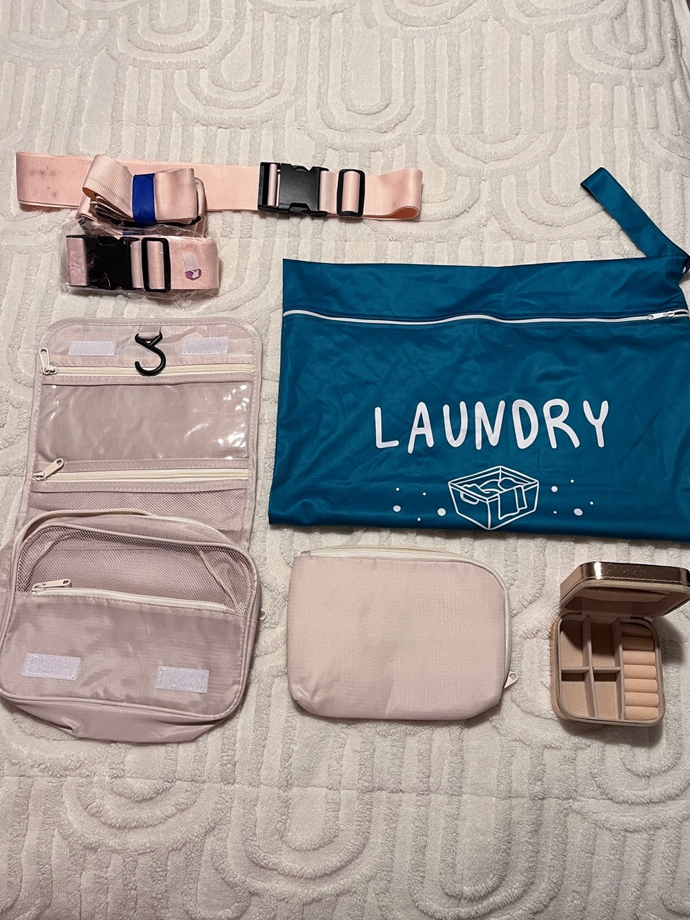 Travel Laundry & Organizer Set - Blue and cream